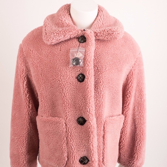 zara pink teddy jacket